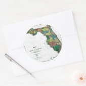Sticker Rond Carte du Vieux 1856 Floride (Enveloppe)
