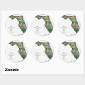 Sticker Rond Carte du Vieux 1856 Floride (Feuille)