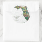 Sticker Rond Carte du Vieux 1856 Floride (Sac)