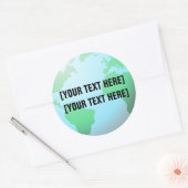 Sticker Rond Carte Earth Globe Ajouter un texte (Enveloppe)