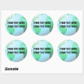 Sticker Rond Carte Earth Globe Ajouter un texte (Feuille)