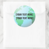 Sticker Rond Carte Earth Globe Ajouter un texte (Sac)