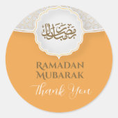 Sticker Rond Carte Eid Mubarak avec Masjid (Devant)