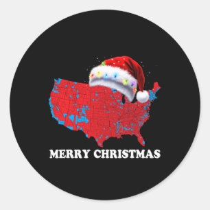 Sticker Rond Carte électorale Trump Joyeux Noël Père Noël H