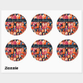 Sticker Rond Carte Empowered Women Vote Blank Inside (Feuille)