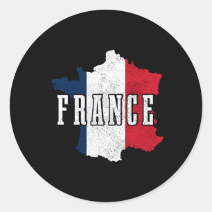 Sticker Rond Carte France Fierté drapeau français
