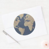 Sticker Rond Carte Gold et Blue World (Enveloppe)