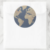 Sticker Rond Carte Gold et Blue World (Sac)