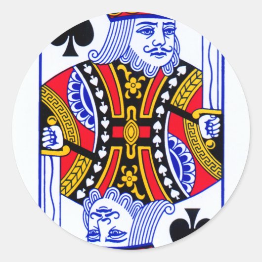 Sticker Rond Carte King Play (Devant)