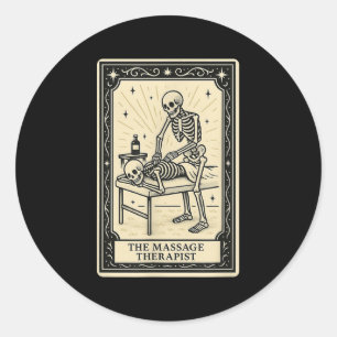 Sticker Rond Carte Mage Therast Tarot - Halloween Soky Gothi