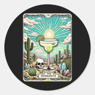 Sticker Rond Carte Margarita Tarot Cinco De Mayo Party Marga