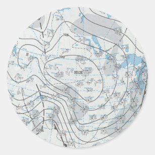 Sticker Rond Carte météorologique nationale