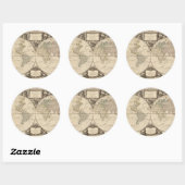 Sticker Rond Carte mondiale 9 (Feuille)