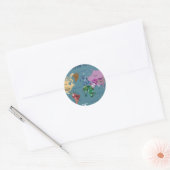 Sticker Rond Carte mondiale pour enfants avec drapeaux (Enveloppe)