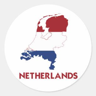 Sticker Rond Carte Pays-Bas