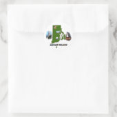 Sticker Rond Carte, photos et texte de l'île de Rhode (Sac)