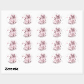 Sticker Rond Carte Pink NB Chinoise (Feuille)