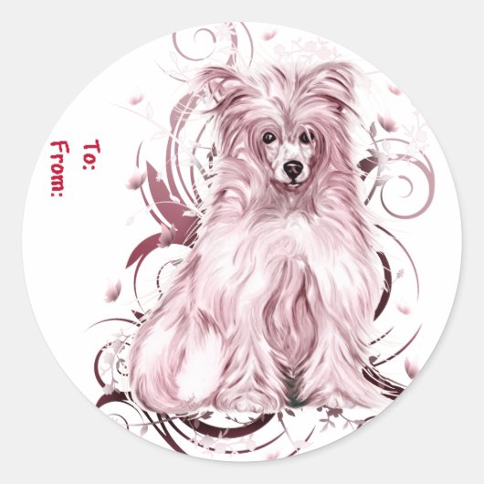 Sticker Rond Carte Pink NB Chinoise (Devant)