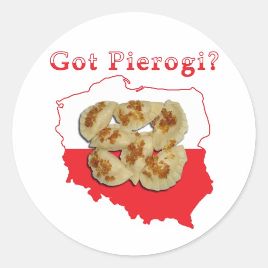 Sticker Rond Carte polonaise Pierogi (Devant)