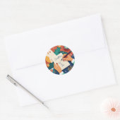 Sticker Rond carte postale dynamique-conceptions-étalage-sur-un (Enveloppe)