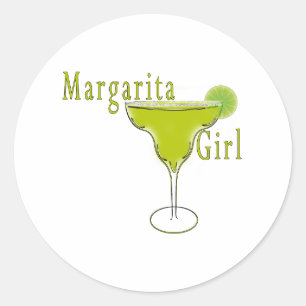 Sticker Rond Carte postale Margarita Girl
