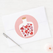 Sticker Rond Carte Saint Valentin (Enveloppe)
