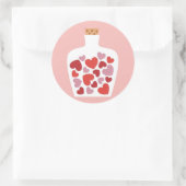 Sticker Rond Carte Saint Valentin (Sac)