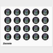 Sticker Rond Carte Star Tarot Halloween Mermaid Witch Déplaisan (Feuille)