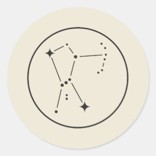 Sticker Rond Carte Stellaire Minimale de la Constellation d'Ori
