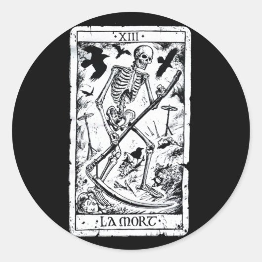 Sticker Rond Carte Tarot La Mort (Devant)