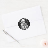 Sticker Rond Carte Tarot Reader Skeleton Bookish Halloween S (Enveloppe)