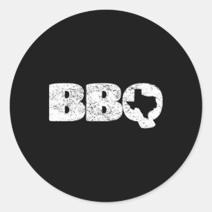 Sticker Rond Carte Texas Tx Poignée Bbq Rbecue Simple T