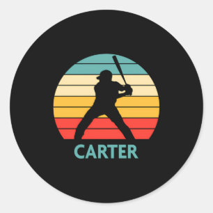 Sticker Rond Carter Nom Cadeau T Shirt de Baseball Personnalisé