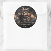 Sticker Rond Cartes de faire-part gothique de skeletons s'embra (Sac)