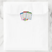 Sticker Rond Cartes de jeu de bingo colorées avec jetons (Sac)