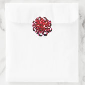 Sticker Rond Cartes de Noël Red Holiday Bow (Sac)
