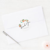 Sticker Rond Cartes de remerciement Oranges dessinées Botanique (Enveloppe)