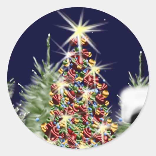 Sticker Rond Cartes de Saison Vacances Enveloppe Sceaux (Devant)