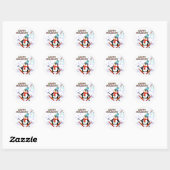 Sticker Rond Cartes de ski Penguin (Feuille)
