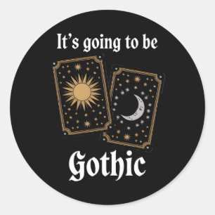 Sticker Rond Cartes de Tarot gothique Fortune Mov Littérature M