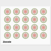 Sticker Rond Cartes d'invitation de Noël en forme de flocon de (Feuille)