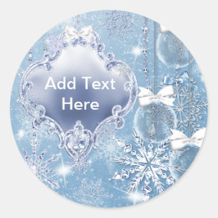 Sticker Rond Cartes d'invitation pour le bal d'hiver Winter Won