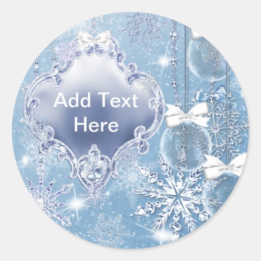 Sticker Rond Cartes d'invitation pour le bal d'hiver Winter Won (Devant)
