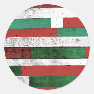 Sticker Rond Cartes en bois de Noël rustiques