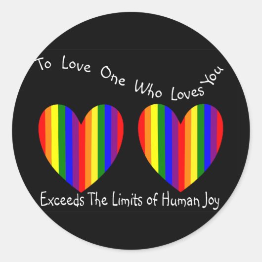 Sticker Rond Cartes et cadeaux de Saint-Valentin gays/lesbienne (Devant)