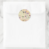 Sticker Rond Cartes postales Vintage voyage (Sac)
