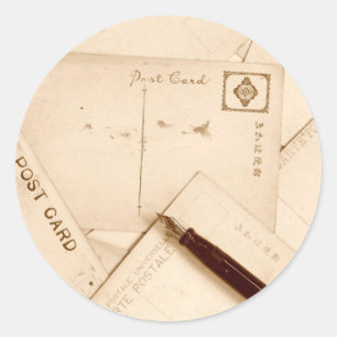 Sticker Rond Cartes postales vintages