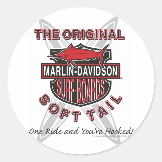 Sticker Rond Cartes Surfs Marlin Davidsons (Devant)
