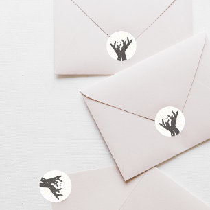 Sticker Rond Cartes Tarot Fête de Mariage Mariage Neutres