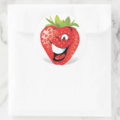 Sticker Rond Cartographie de fraise très drôle (Sac)
